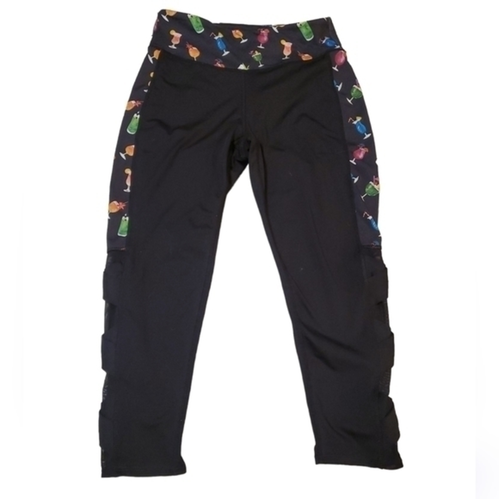 Jessica Simpsons The Warmup Tropical Cocktails Capri Leggings Small